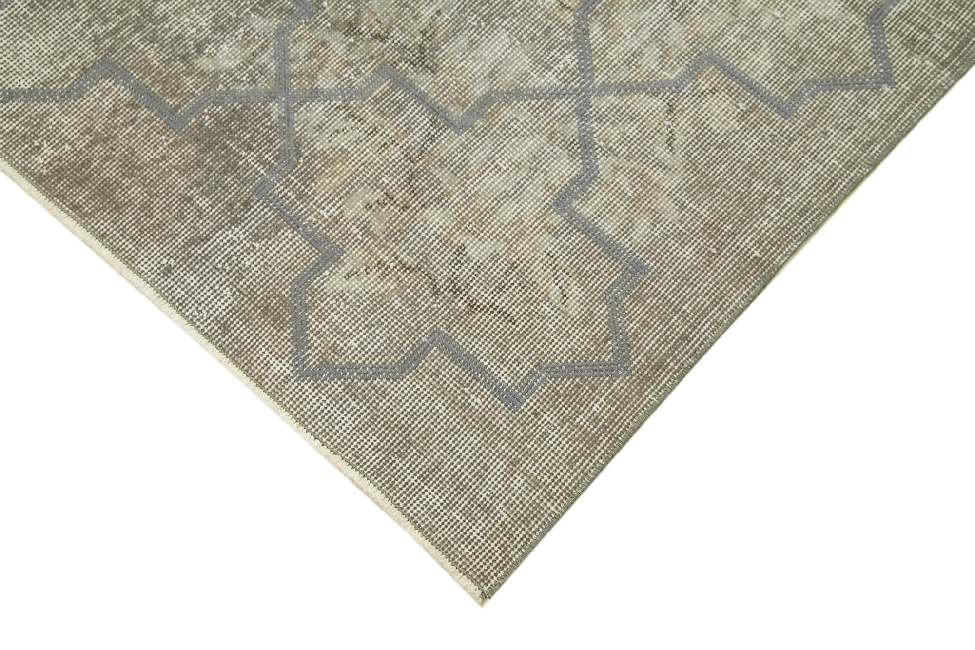 Handmade Geometric Rug – Grey Area Rug 3x6, Cotton Wool Carpet with Traditional Design