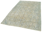 Handmade Wool Area Rug – Blue Geometric Cotton Wool Carpet, Durable Soft Texture 5'1''x7'9''