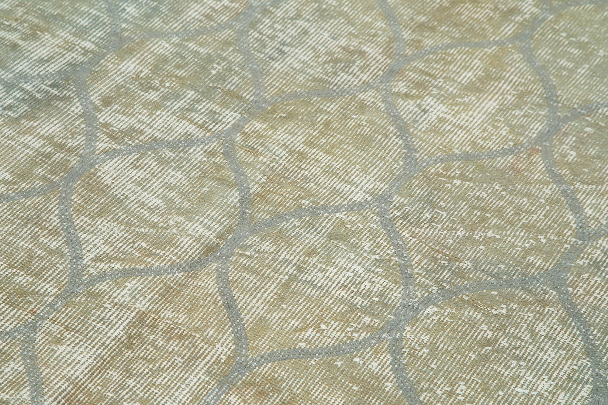 Handmade Wool Area Rug – Blue Geometric Cotton Wool Carpet, Durable Soft Texture 5'1''x7'9''