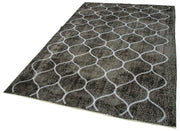 Handmade Geometric Rug - Black Area Rug Cotton Wool Carpet 5'9''x8'8''