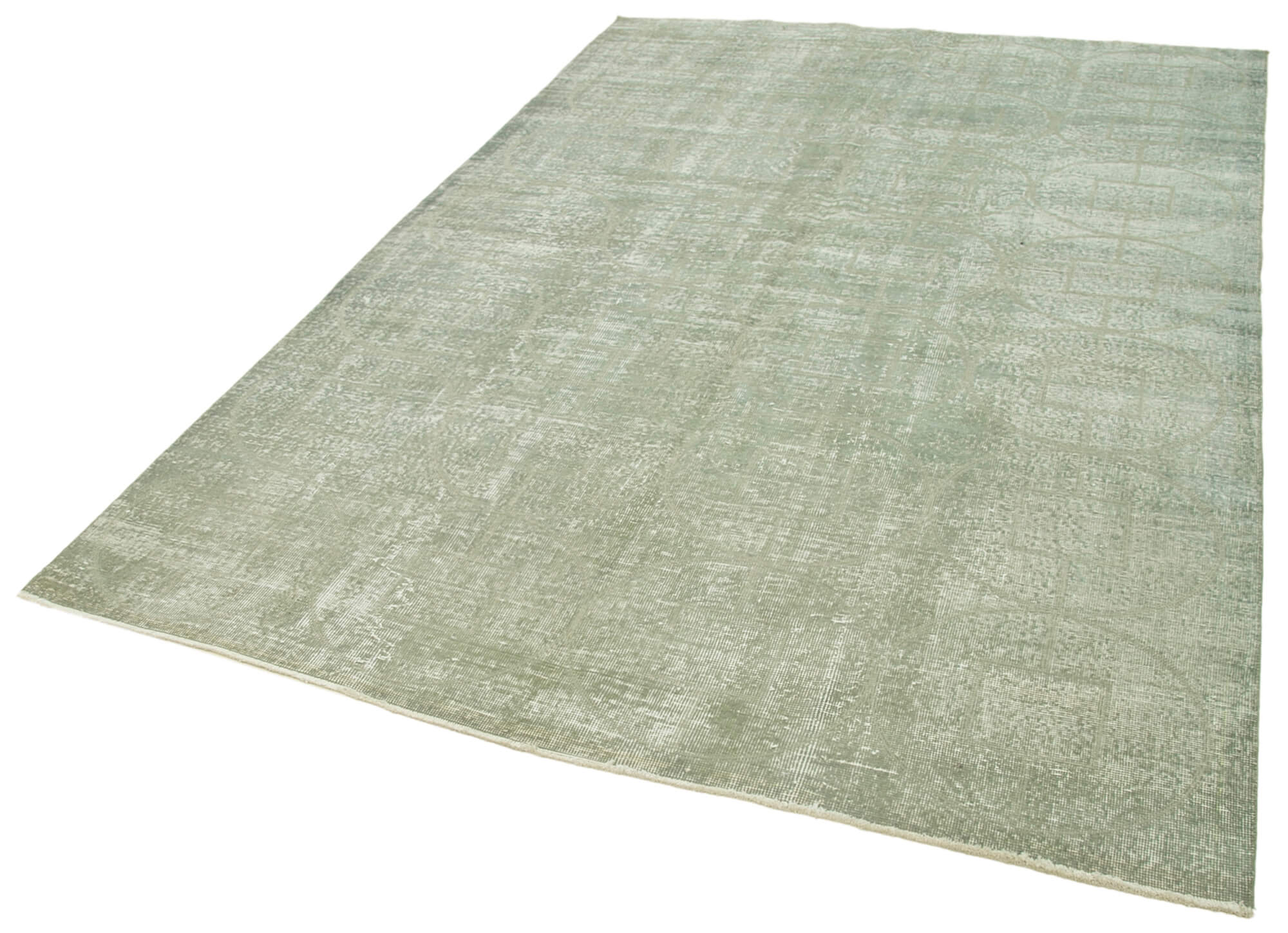 Handmade Wool Area Rug – Grey Geometric Design | Cotton Wool Carpet 6'3"x9'6"
