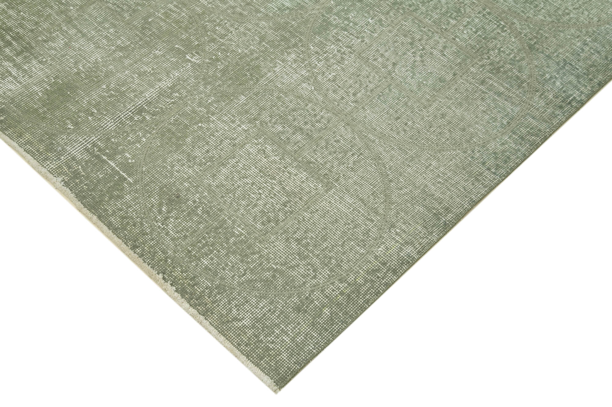 Handmade Wool Area Rug – Grey Geometric Design | Cotton Wool Carpet 6'3"x9'6"