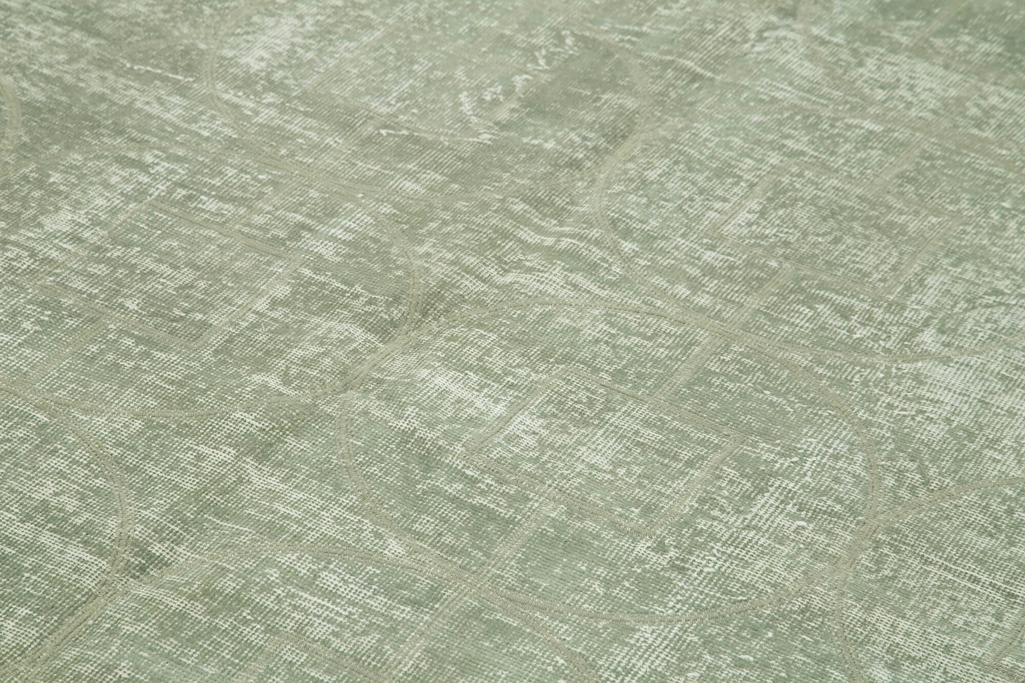 Handmade Wool Area Rug – Grey Geometric Design | Cotton Wool Carpet 6'3"x9'6"