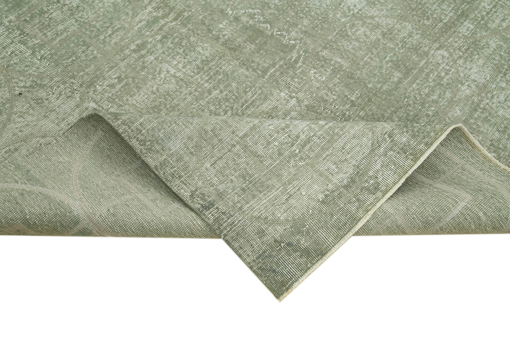Handmade Wool Area Rug – Grey Geometric Design | Cotton Wool Carpet 6'3"x9'6"