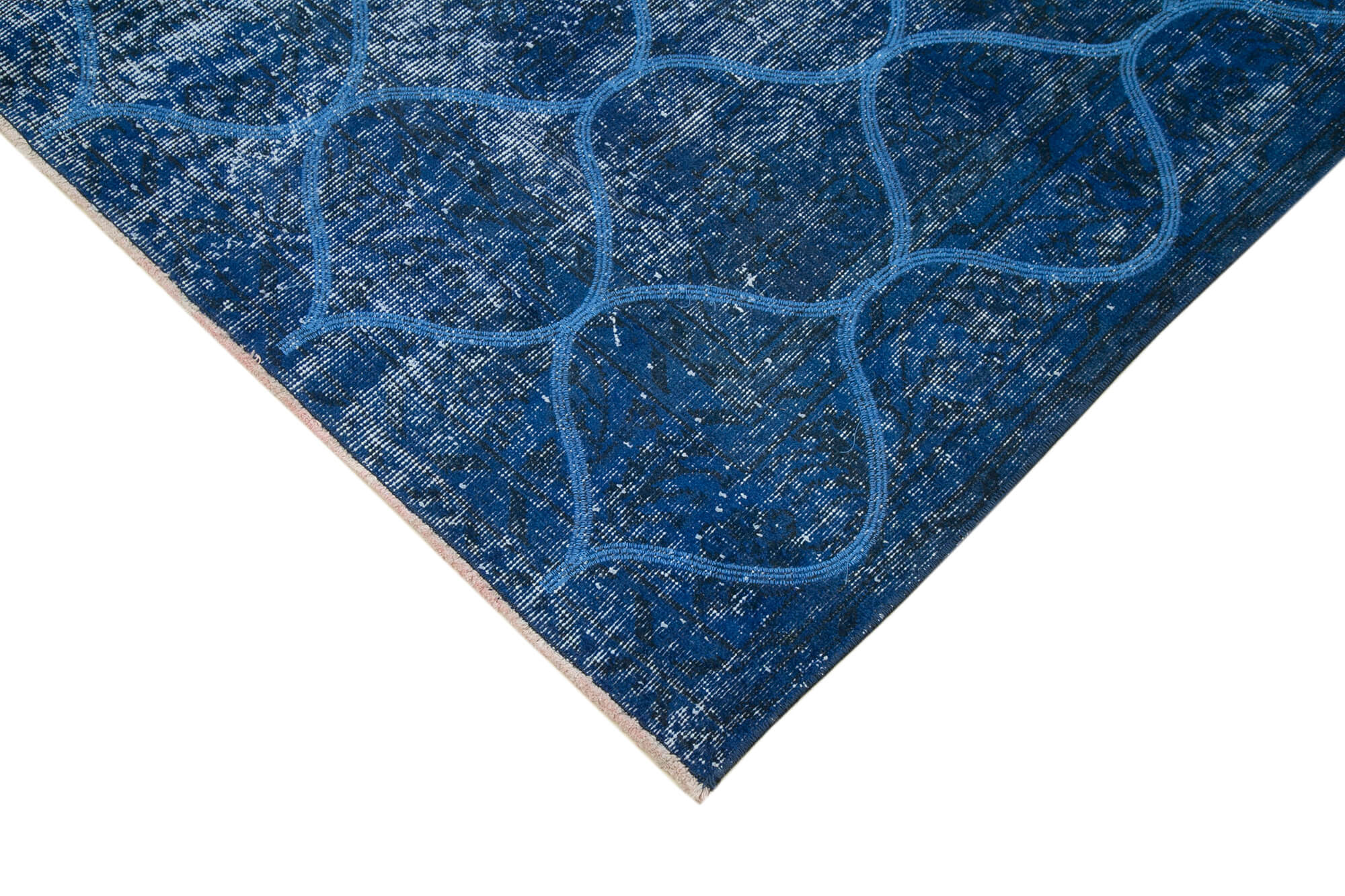 Handmade Geometric Rug – Blue Area Rug 6x10, Cotton Wool Carpet with Durable Weave