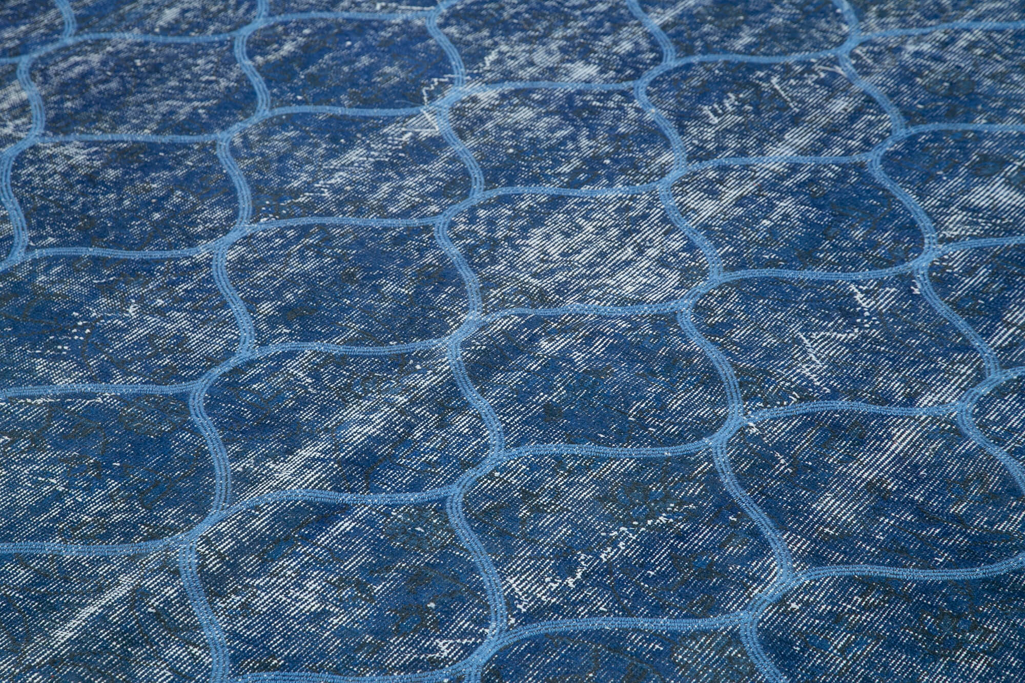 Handmade Geometric Rug – Blue Area Rug 6x10, Cotton Wool Carpet with Durable Weave
