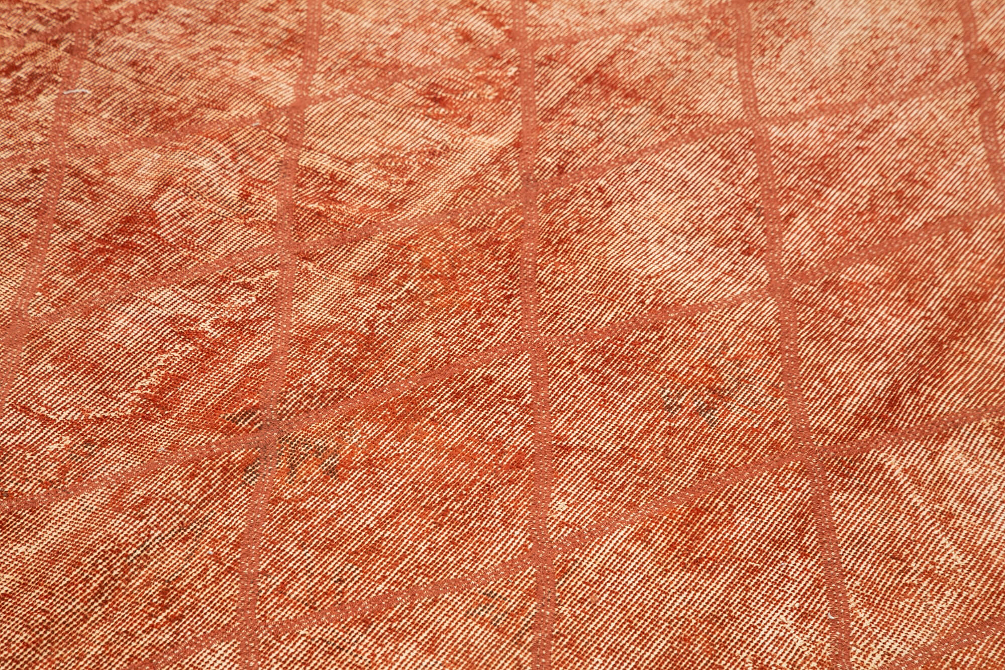 Handmade Wool Area Rug – Orange Geometric Carpet | Cotton Wool Rug 5'3''x8'8''