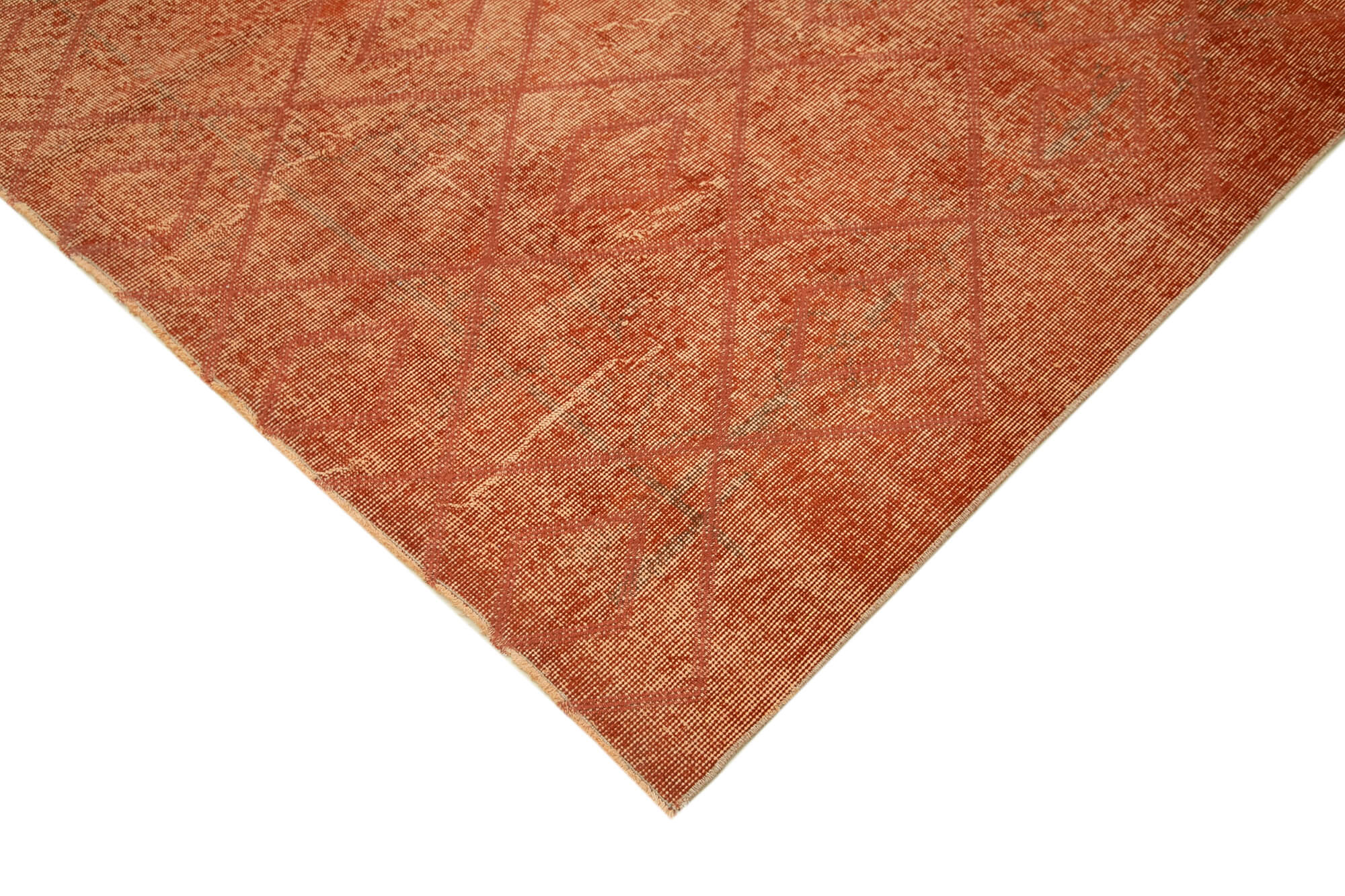 Handmade Geometric Rug – Orange Cotton Wool Carpet, 6x9 Foot Area Rug