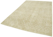 Handmade Geometric Rug – Beige Area Rug Cotton Wool, Turkish Wool Carpet 6'5''x9'7''