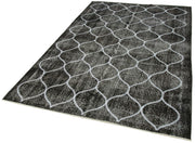 Handmade Geometric Rug - Black Geometric Carpet | Wool Cotton Area Rug 5'3''x8'0''