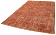 Handmade Area Rug – Orange Geometric Carpet | Cotton Wool Rug 6'8''x10'0''