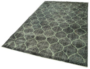 Handmade Geometric Rug – Black Geometric Area Rug | Cotton Wool Carpet 5'5''x9'1''