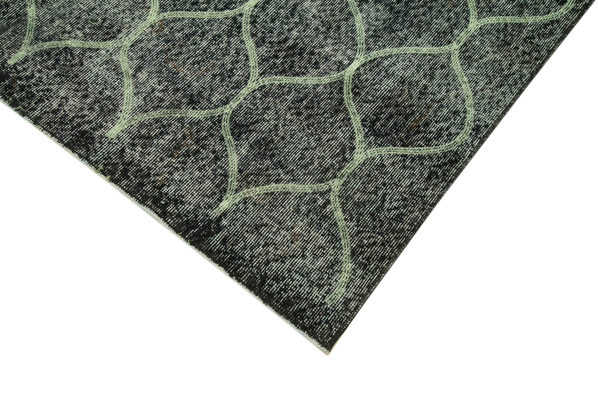 Handmade Geometric Rug – Black Geometric Area Rug | Cotton Wool Carpet 5'5''x9'1''
