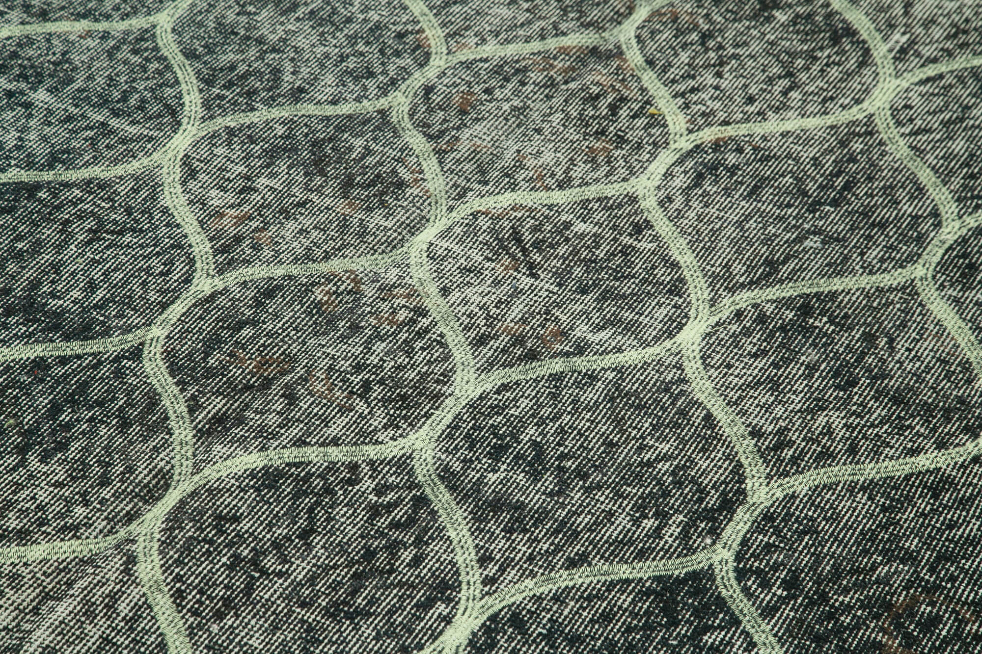 Handmade Geometric Rug – Black Geometric Area Rug | Cotton Wool Carpet 5'5''x9'1''