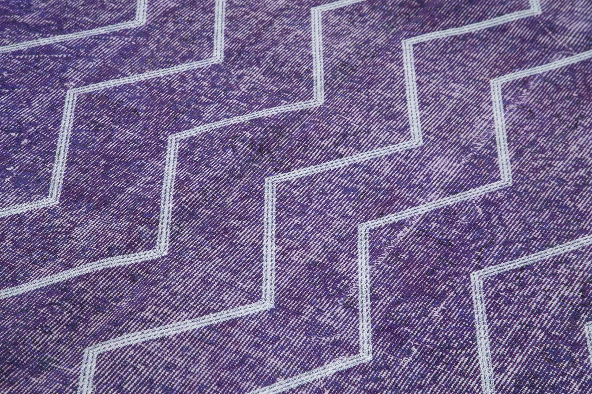 Handmade Geometric Rug - Purple Area Rug | Cotton Wool Carpet, Turkish Wool Rug 5'10''x9'5''