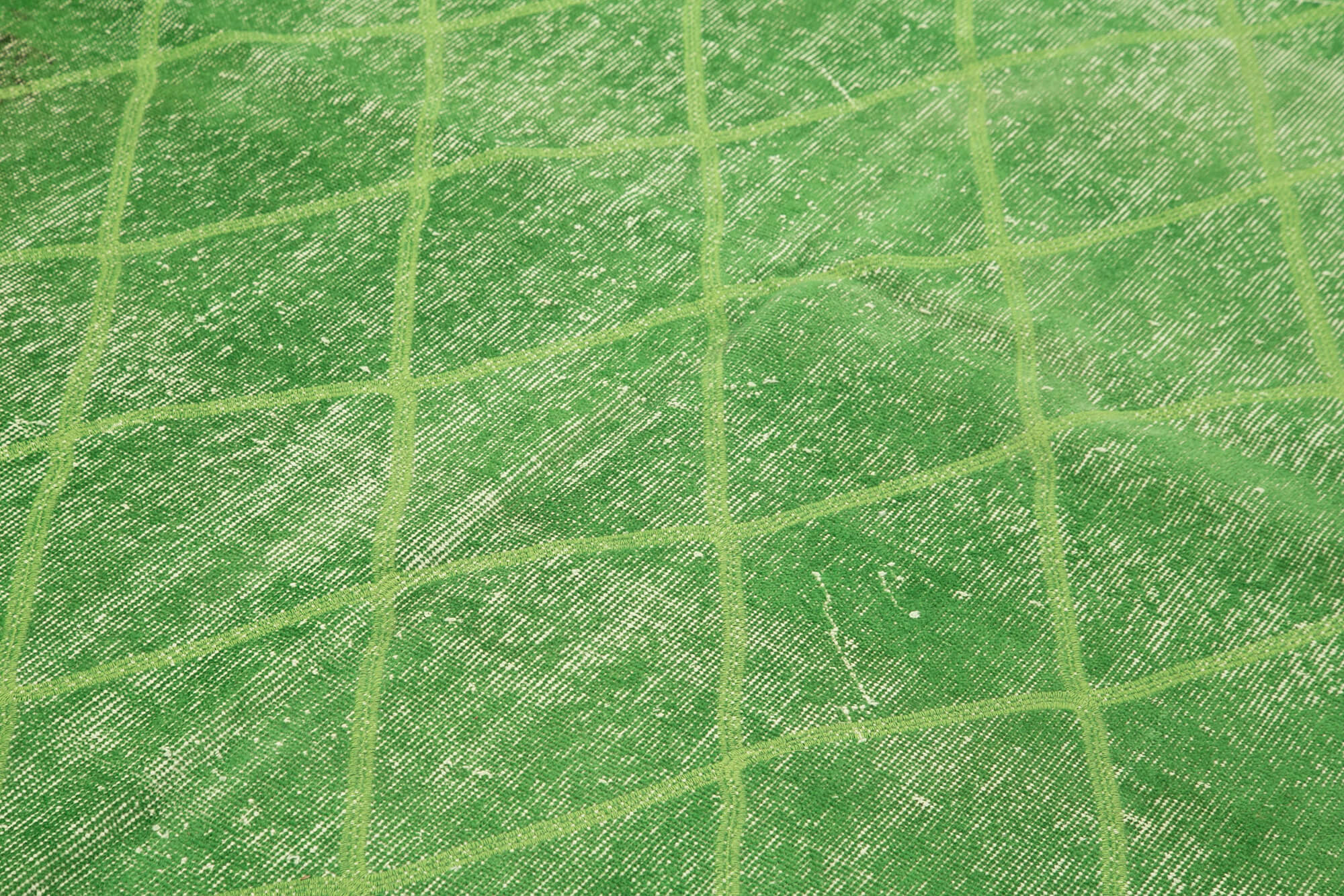 Handmade Geometric Rug – Green Area Rug | Cotton Wool Carpet, Durable Wool Carpet 5'9''x9'5''