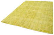 Handmade Geometric Rug – Yellow Cotton Wool Area Rug 7'0'' x 9'10'' | Bohemian Style