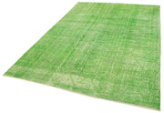 Handmade Geometric Rug - Green Area Rug Cotton Wool Carpet 6'5''x9'9''