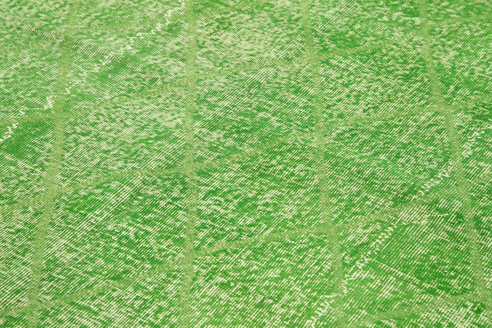 Handmade Geometric Rug - Green Area Rug Cotton Wool Carpet 6'5''x9'9''