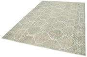 Handmade Area Rug – Grey Geometric Carpet | Cotton Wool Rug 6'8''x9'8''
