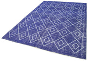 Handmade Geometric Rug – Purple Area Rug with Durable Cotton Wool Carpet Blend 6'5''x9'9''