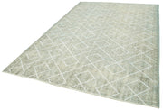 Handmade Geometric Rug – Grey Area Rug Cotton Wool Carpet 6'9'' x 10'4''