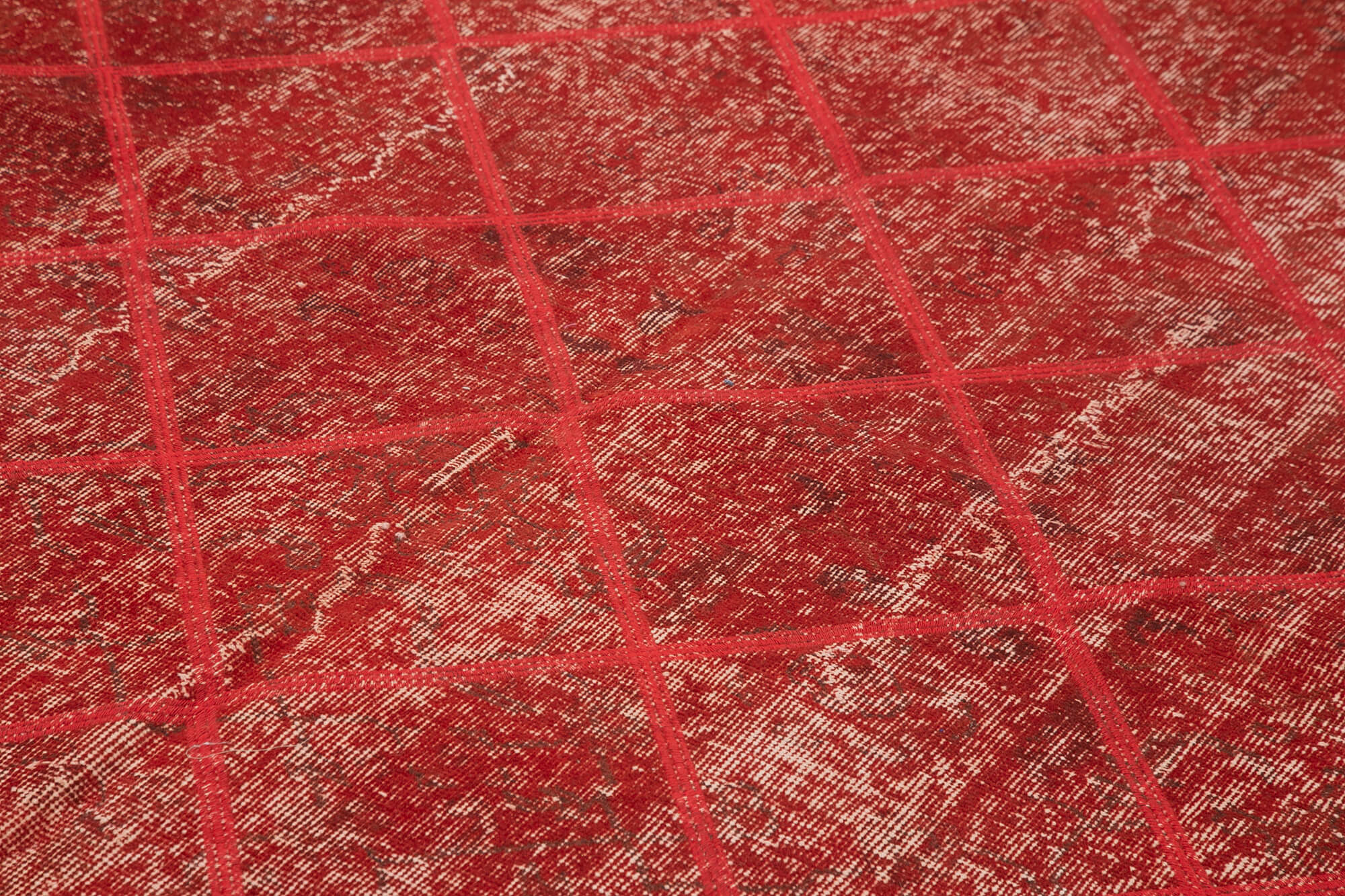 Handmade Geometric Rug - Red Area Rug | Cotton Wool Carpet, Durable & Soft