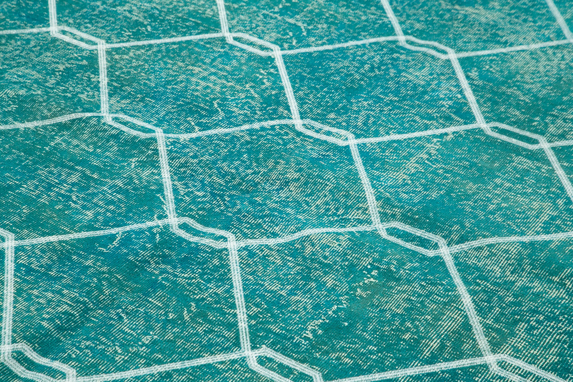 Handmade Geometric Rug | Vintage Turkish Carpet, Wool Cotton Area Rug – Soft Natural Fiber, 6'7"x9'9"