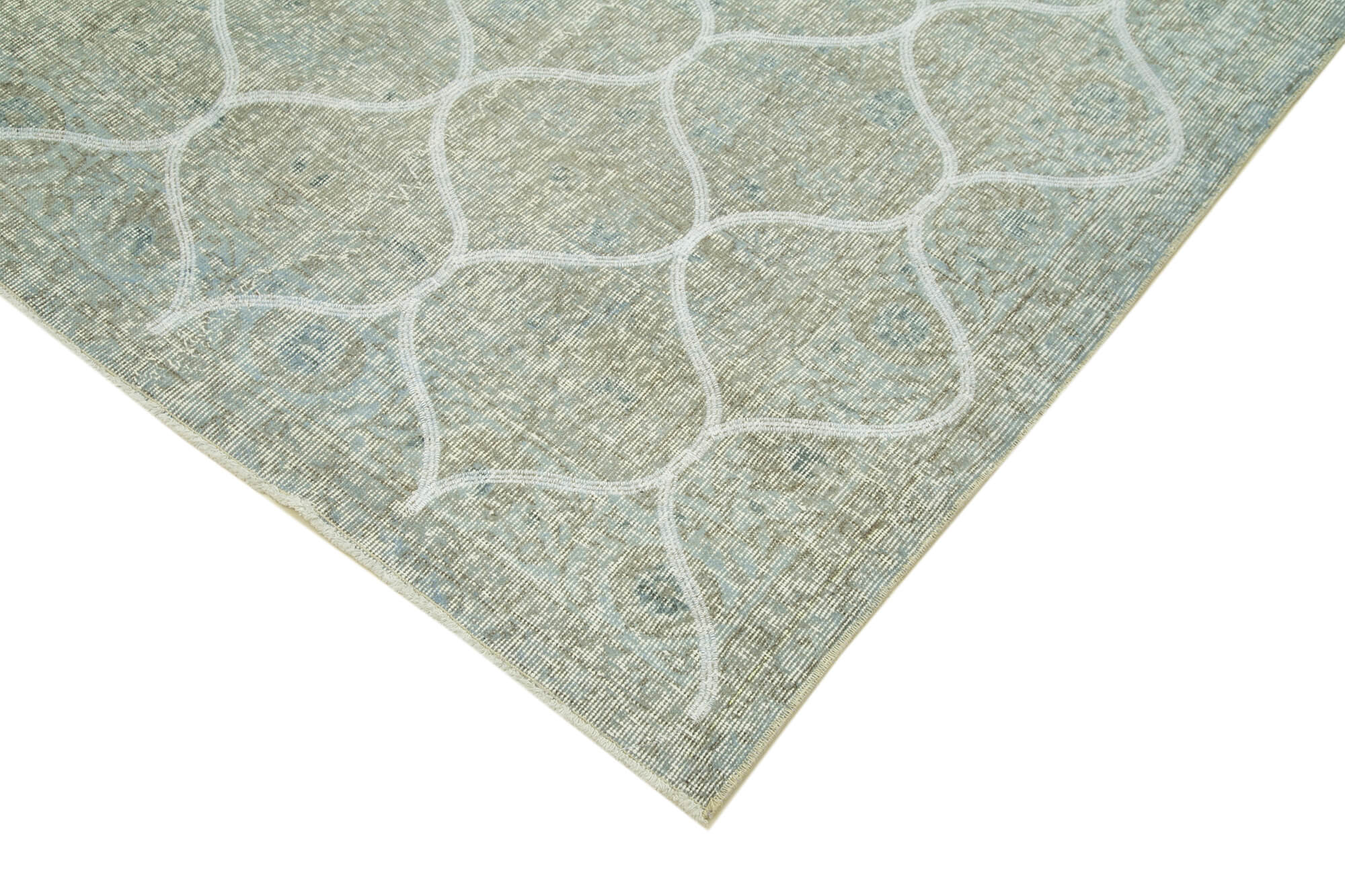 Handmade Wool Area Rug – Grey Geometric Turkish Handmade Carpet 6'7''x10'2''