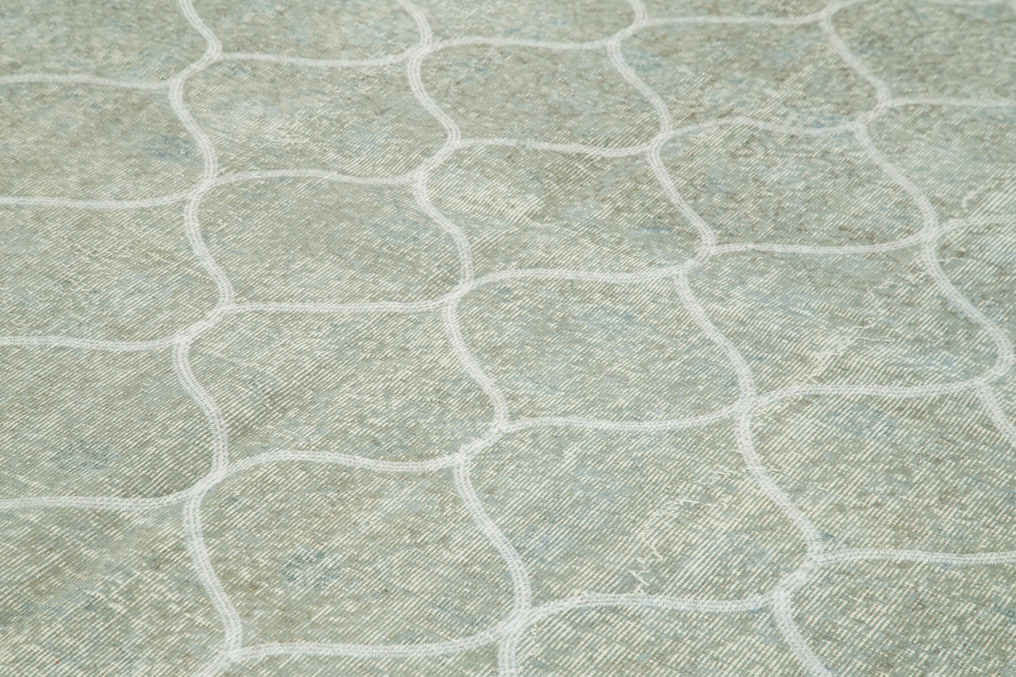 Handmade Wool Area Rug – Grey Geometric Turkish Handmade Carpet 6'7''x10'2''