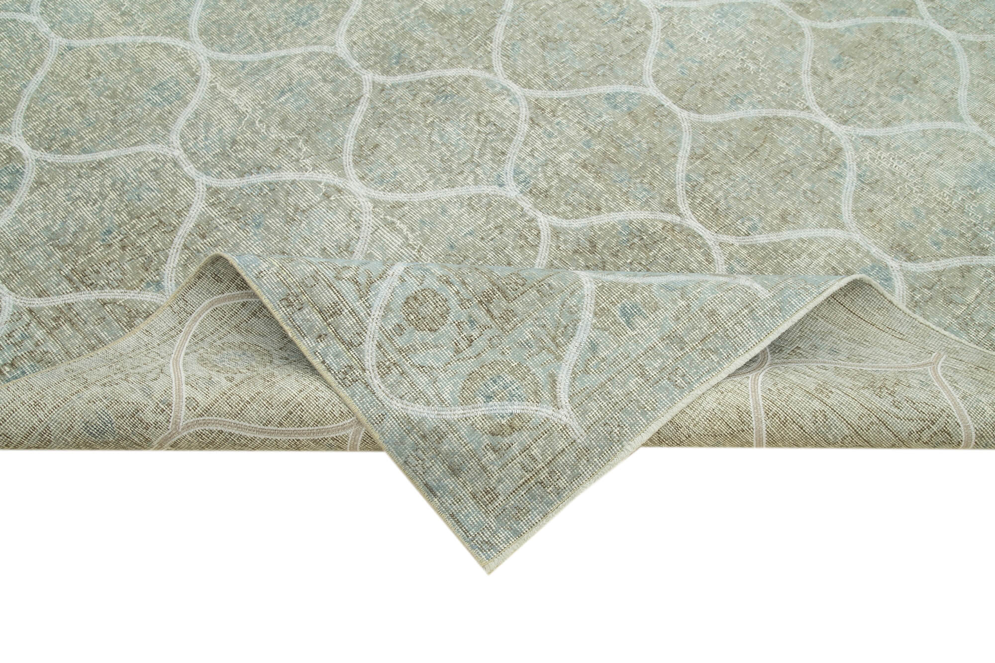 Handmade Wool Area Rug – Grey Geometric Turkish Handmade Carpet 6'7''x10'2''