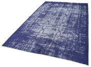 Handmade Geometric Rug - Purple Area Rug Cotton Wool Vintage Handwoven Carpet 5'8"x8'10"