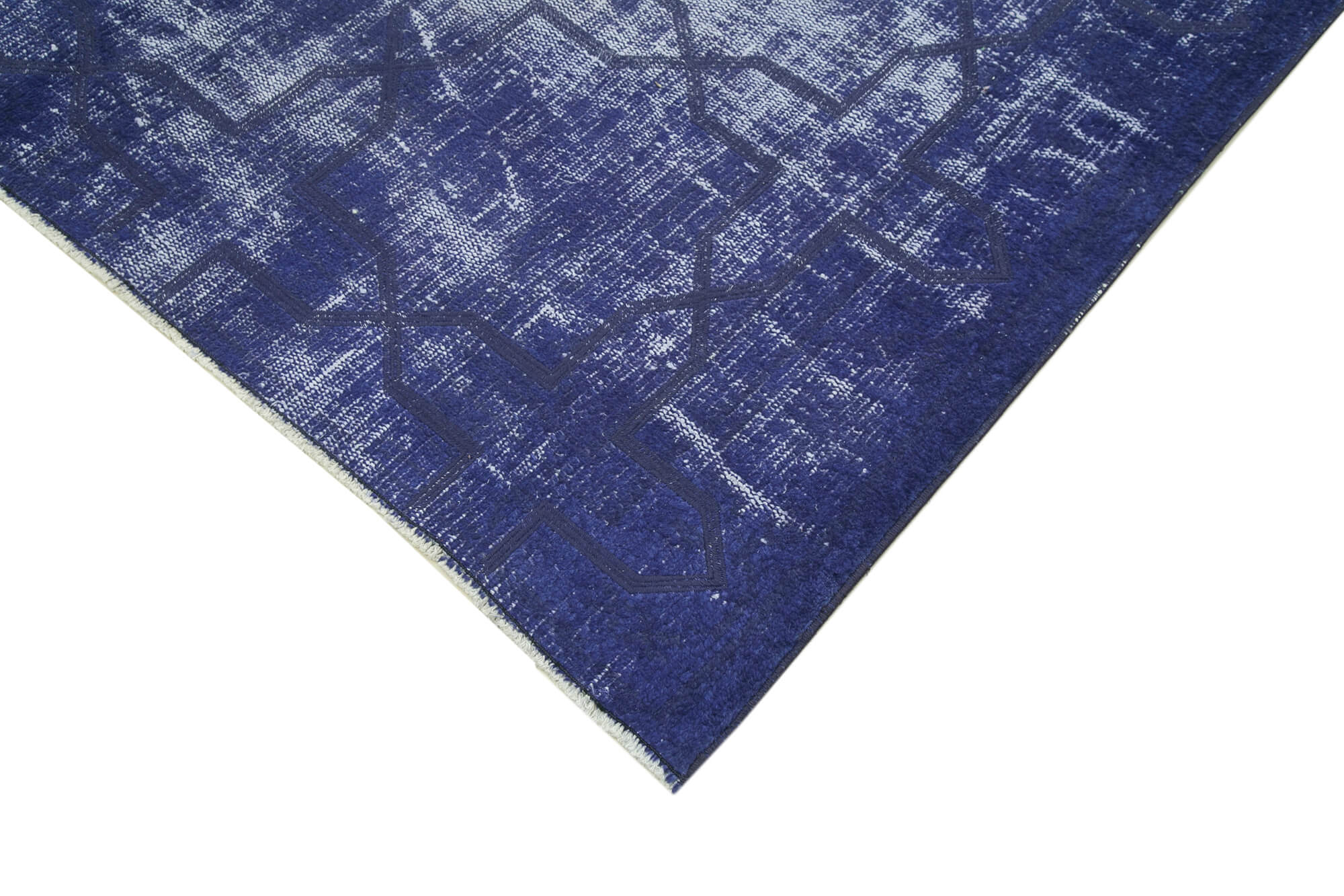 Handmade Geometric Rug - Purple Area Rug Cotton Wool Vintage Handwoven Carpet 5'8"x8'10"