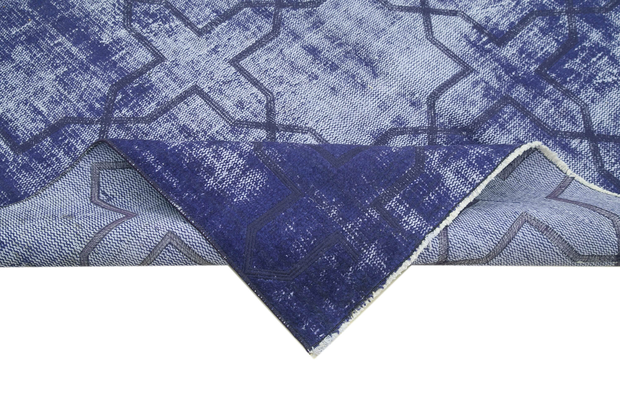 Handmade Geometric Rug - Purple Area Rug Cotton Wool Vintage Handwoven Carpet 5'8"x8'10"