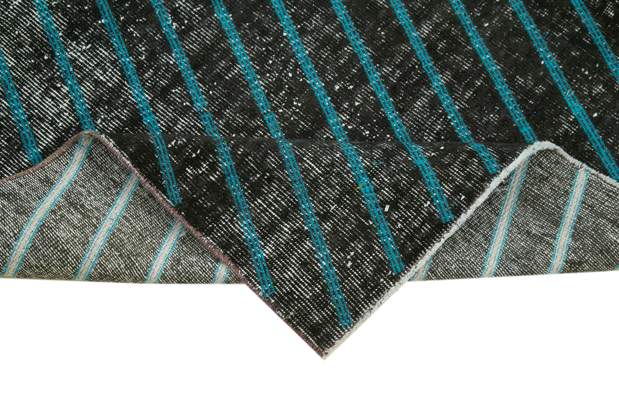 Handmade Wool Area Rug – Black Geometric Cotton Wool Blend | Durable Floor Covering