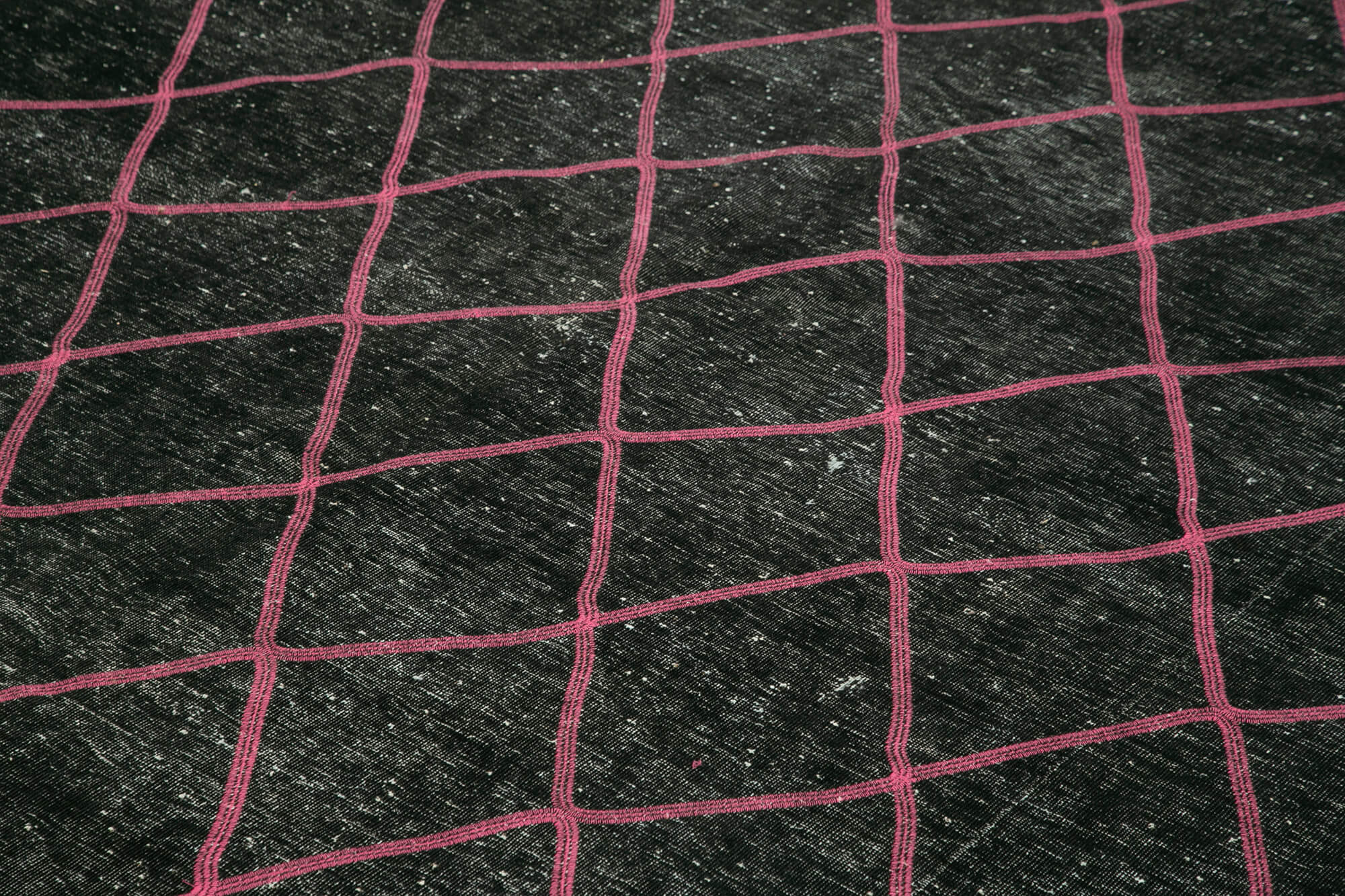 Handmade Geometric Rug – Black Cotton Wool Area Rug 9'7''x12'10'' Durable Carpet