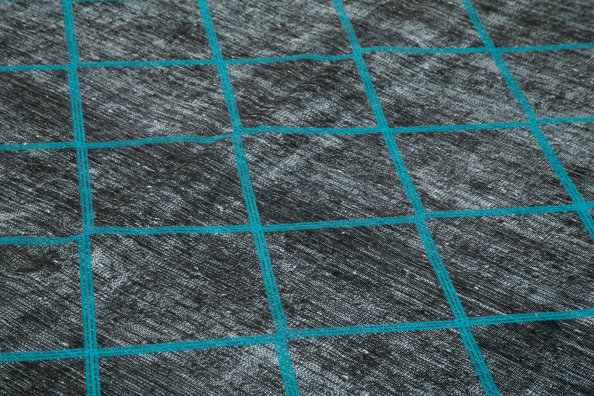 Handmade Geometric Rug – Black Geometric Carpet 9'9'' x 13'7'' Wool Cotton Area Rug