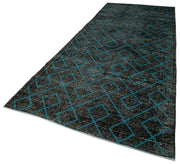 Handmade Geometric Rug – Black Cotton Wool Carpet, Turkish Hand Knotted Flat Weave