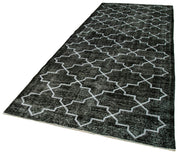 Handmade Geometric Rug - Black Area Rug with Durable Cotton Wool, 4'8'' x 12'2''