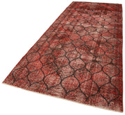 Handmade Geometric Rug - Red Area Rug 4x12 Feet Cotton Wool Carpet