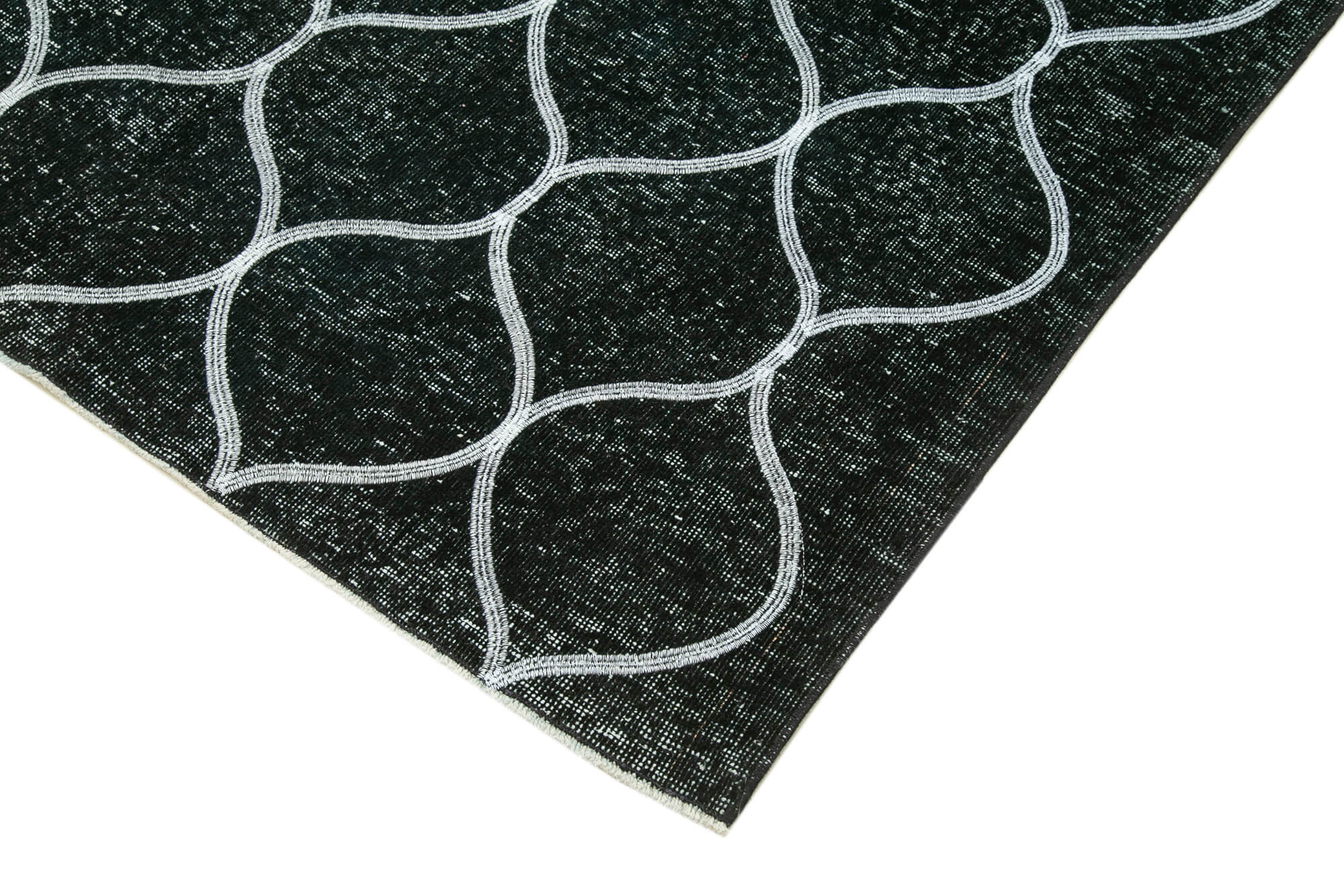 Handmade Geometric Rug – Black Area Rug With Durable Wool Carpet & Cotton Wool