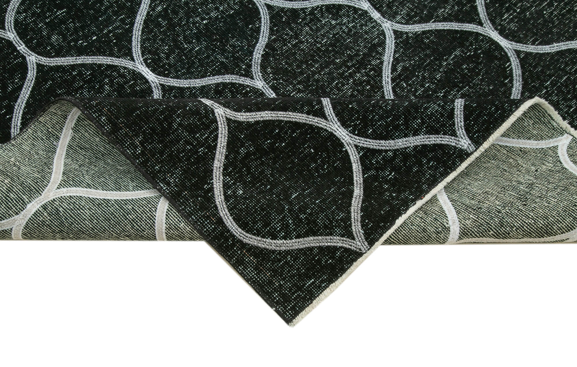 Handmade Geometric Rug – Black Area Rug With Durable Wool Carpet & Cotton Wool