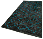 Handmade Geometric Rug - Black Area Rug 4x12, Cotton Wool Durable Carpet