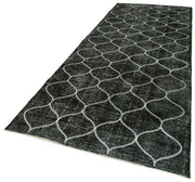 Handmade Geometric Rug – Black Area Rug | Cotton Wool Durable Wool Carpet 4'8''x11'11''