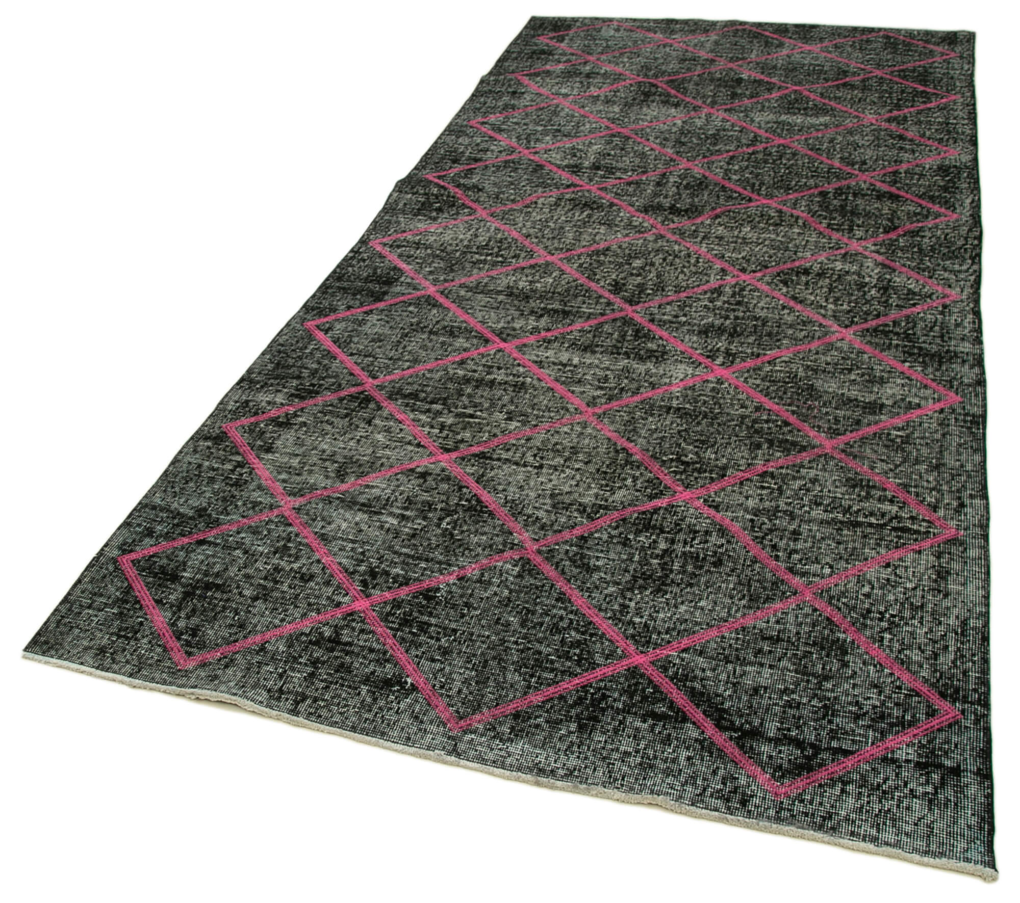 Handmade Geometric Rug – Black Area Rug 4x10 | Cotton Wool Durable Carpet