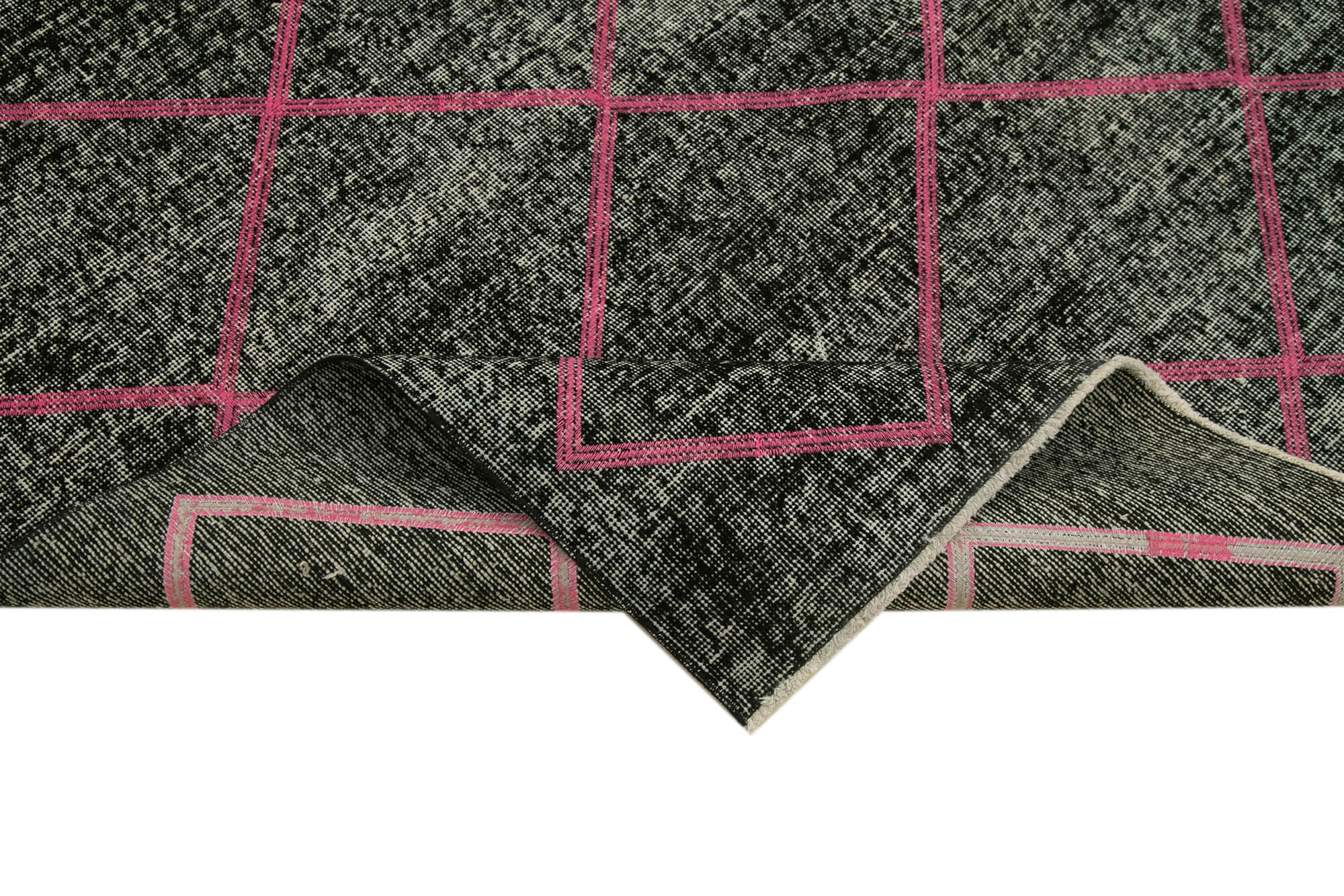 Handmade Geometric Rug – Black Area Rug 4x10 | Cotton Wool Durable Carpet