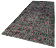 Handmade Geometric Rug – Black Area Rug Cotton Wool Durable Carpet 4'9''x11'7''