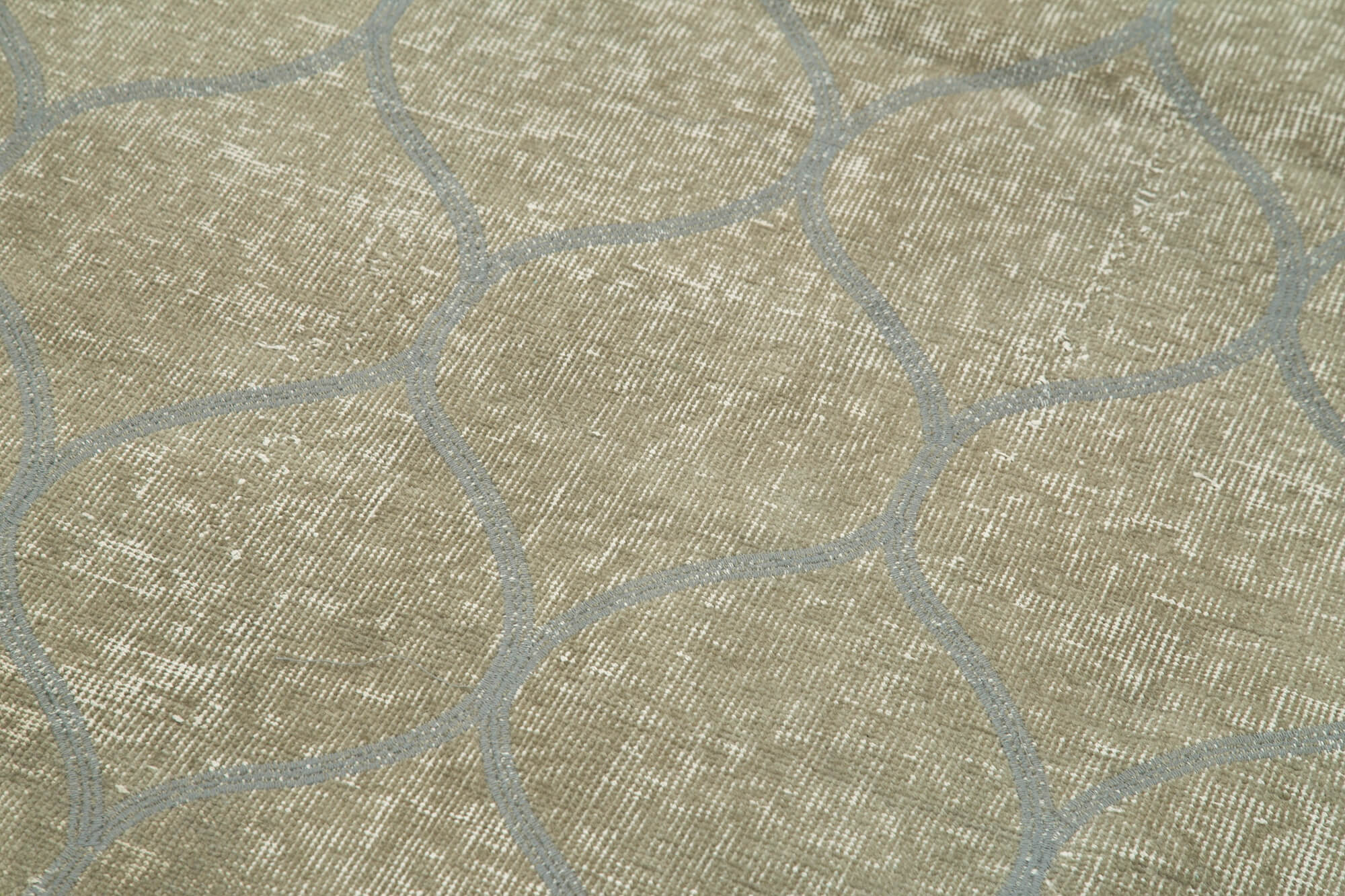 Handmade Geometric Rug - Grey Area Rug 3'8'' x 9'11'' | Soft Wool Cotton Carpet