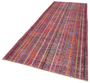 Handmade Geometric Rug – Pink Cotton Wool Blend Area Rug 4'6'' x 12'10''