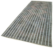 Handmade Geometric Rug - Grey Area Rug 4'6'' x 9'5'' | Cotton Wool Carpet Blend